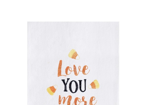 C amp f Home Love You More Than Candy Corn Cotton Embroidered Halloween Flour Sack Kitchen Towel