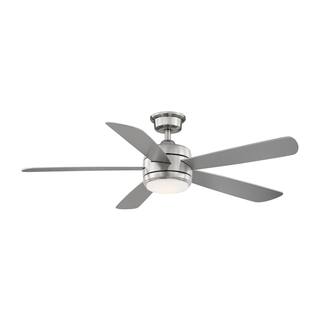 Hampton Bay Averly 52 in. Integrated LED Brushed Nickel Ceiling Fan with Light and Remote Control with Color Changing Technology AK18B-BN