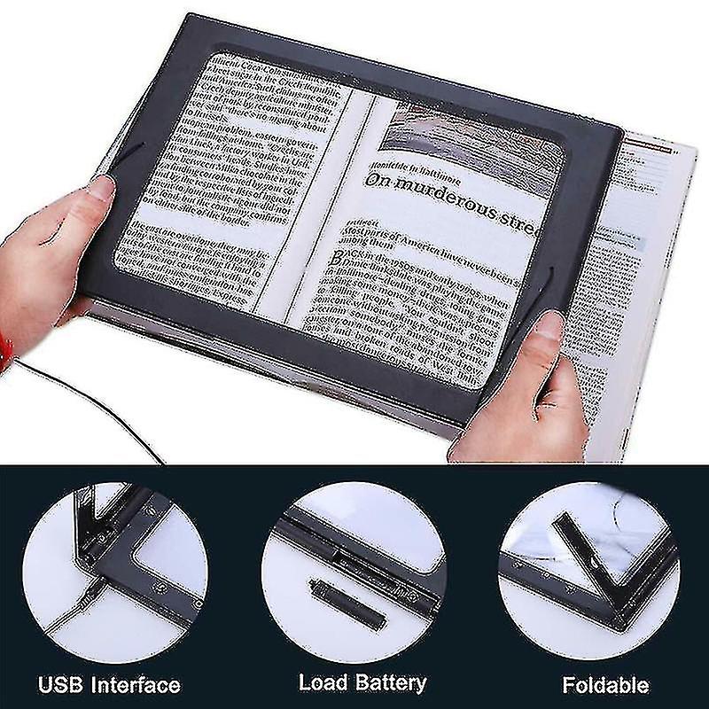 Magnifying Glass Hands Free With 4 Led Light Giant Reading Magnifier