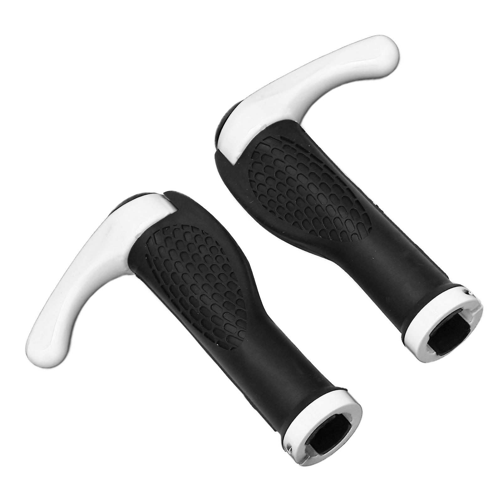 2pcs Bicycle Handlebar Grip Rubber Ox Horn Handlebar Cover For Mountain Bikeswhite