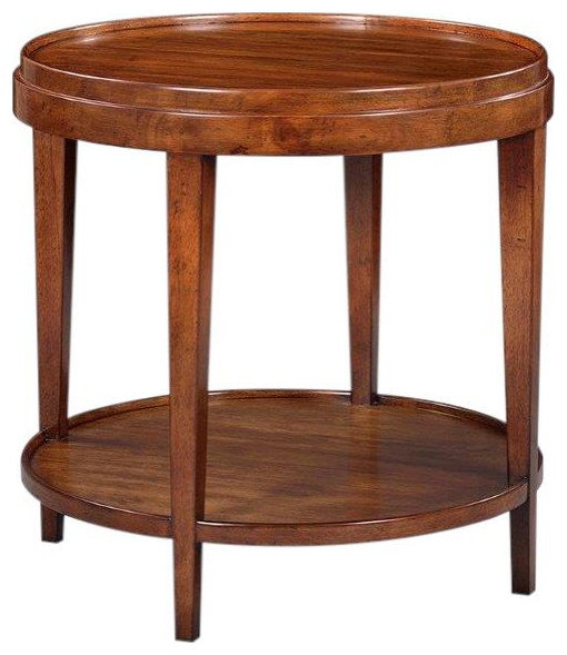 Side Table Round Lipped Top Distressed Rustic Brown Solid Acacia Wood   Transitional   Side Tables And End Tables   by EuroLuxHome  Houzz