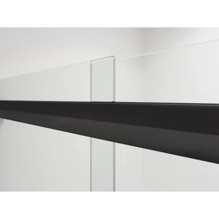 KOHLER Pleat 59.625 in. x 79.0625 in. Frameless Sliding Shower Door in Matte Black with Crystal Clear Glass K-707600-8L-BL