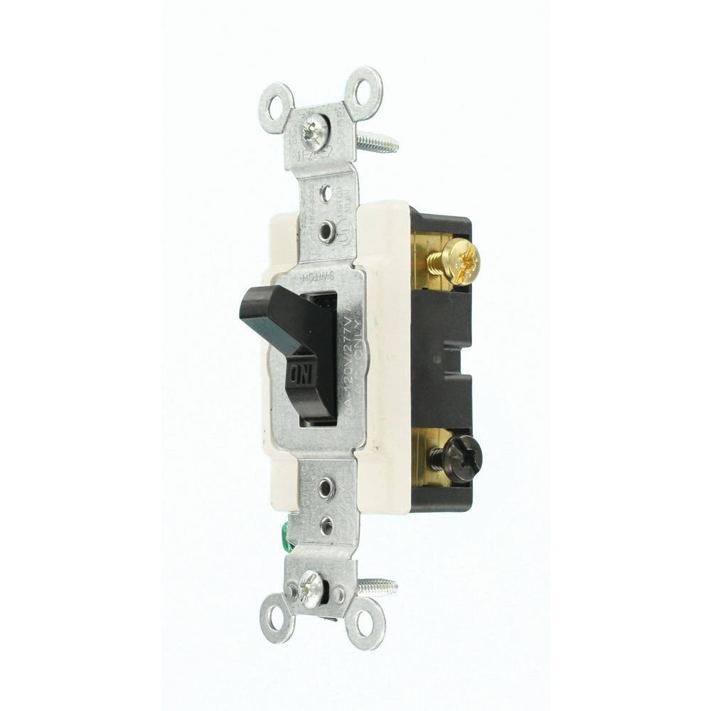 Leviton 20 Amp Commercial Grade 3-Way Toggle Switch Black CS320-2E