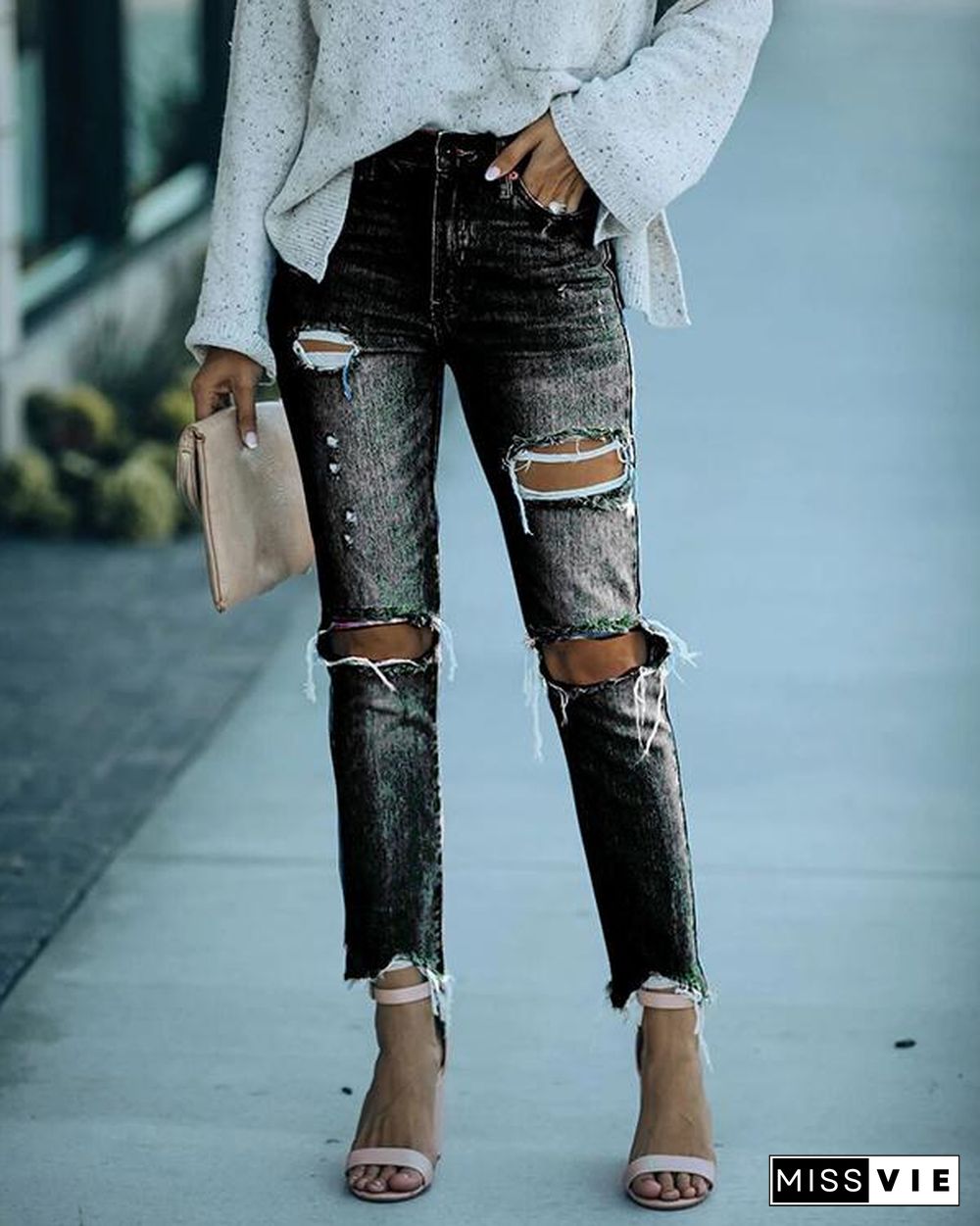 Slim Slimming Ripped Jeans