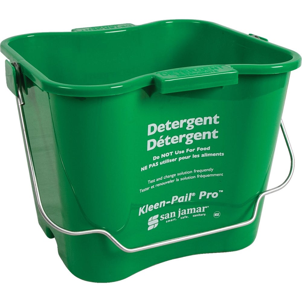 San Jamar KPP196GN Cleaning Kleen-Pail， 6 Qt.， Green