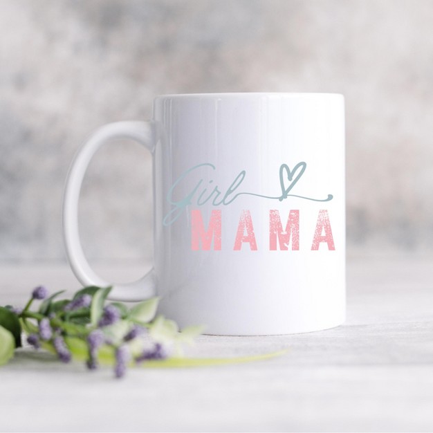 City Creek Prints Girl Mama Heart Colorful Mug White