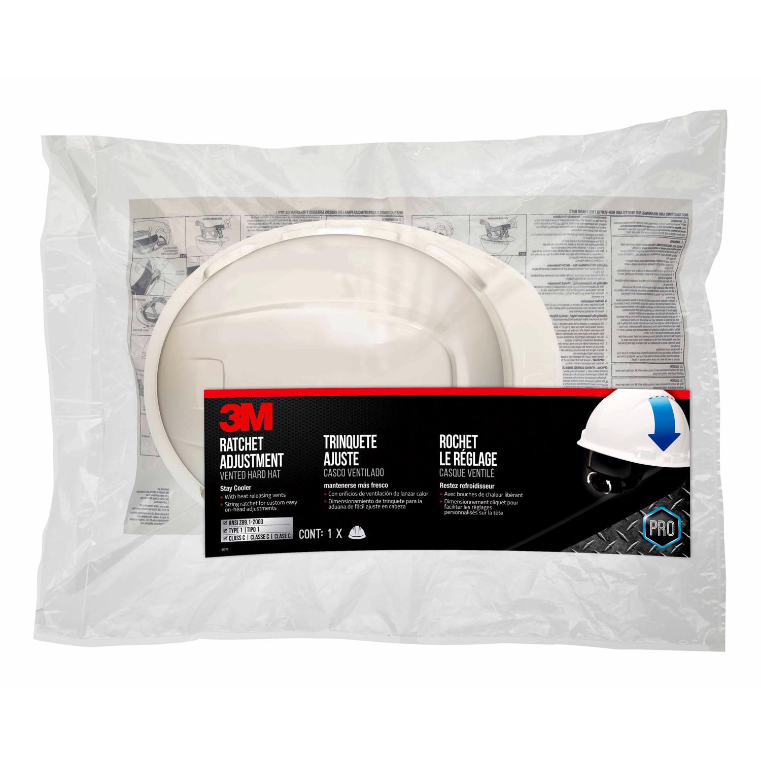 3M 4-Point Ratchet Front Brim Hard Hat White Vented