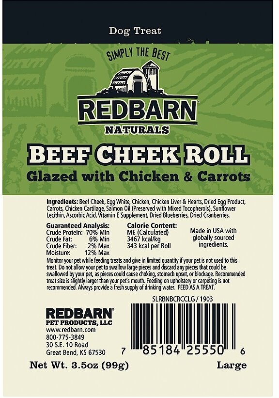 Redbarn Glazed Beef Cheek Roll Dog Chew