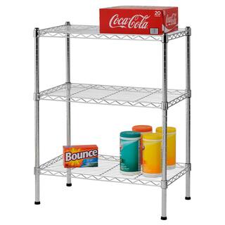 Sandusky Chrome 3-Tier Steel Wire Shelving Unit (24 in. W x 30 in. H x 14 in. D) WS241430