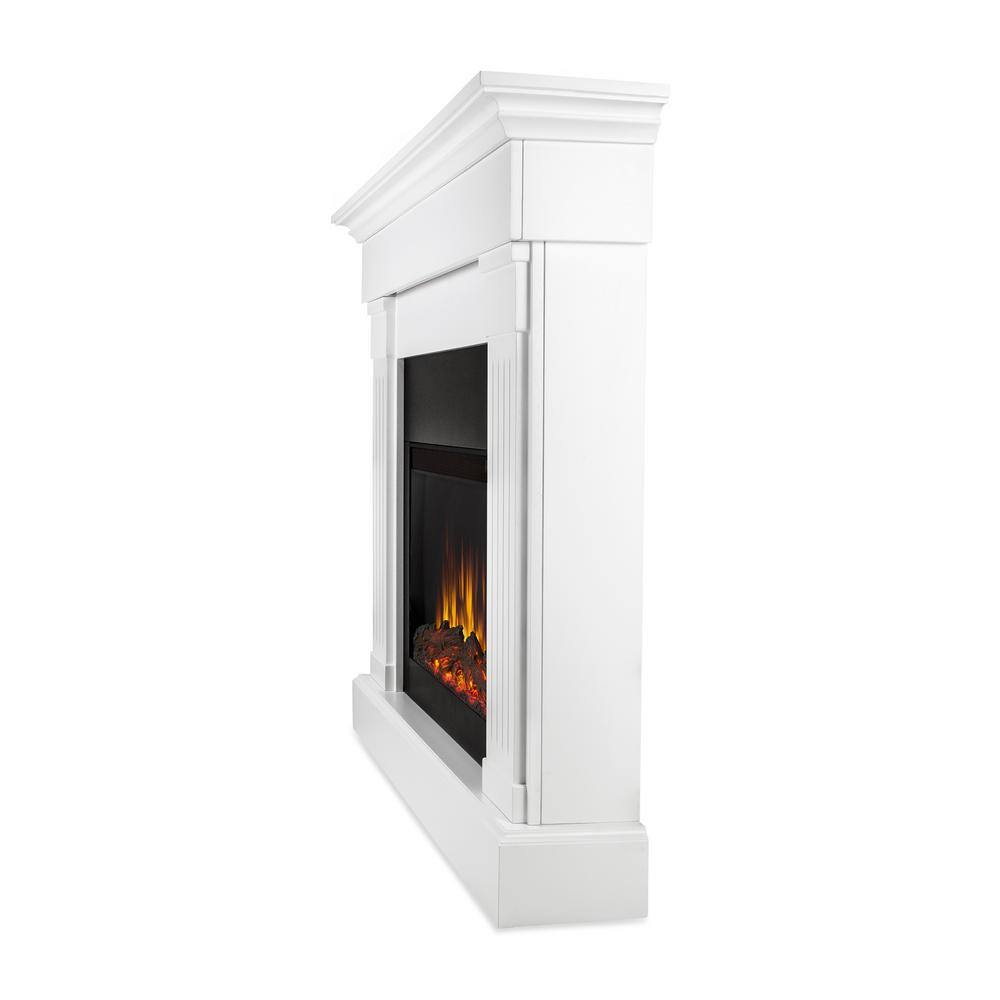 Real Flame Crawford 47 in. Slim-Line Electric Fireplace in White 8020E-W