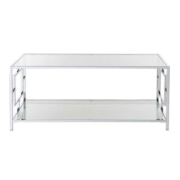 Town Square Glass and Chrome Coffee Table with Shelf