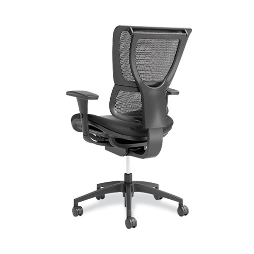 Union and Scale FlexFit 1500TF Mesh Back Fabric Task Chair， Supports Up to 300 lbs， 17.32 to 20.87 Seat Height， Black Seat/Back， Black Base (50584CC)