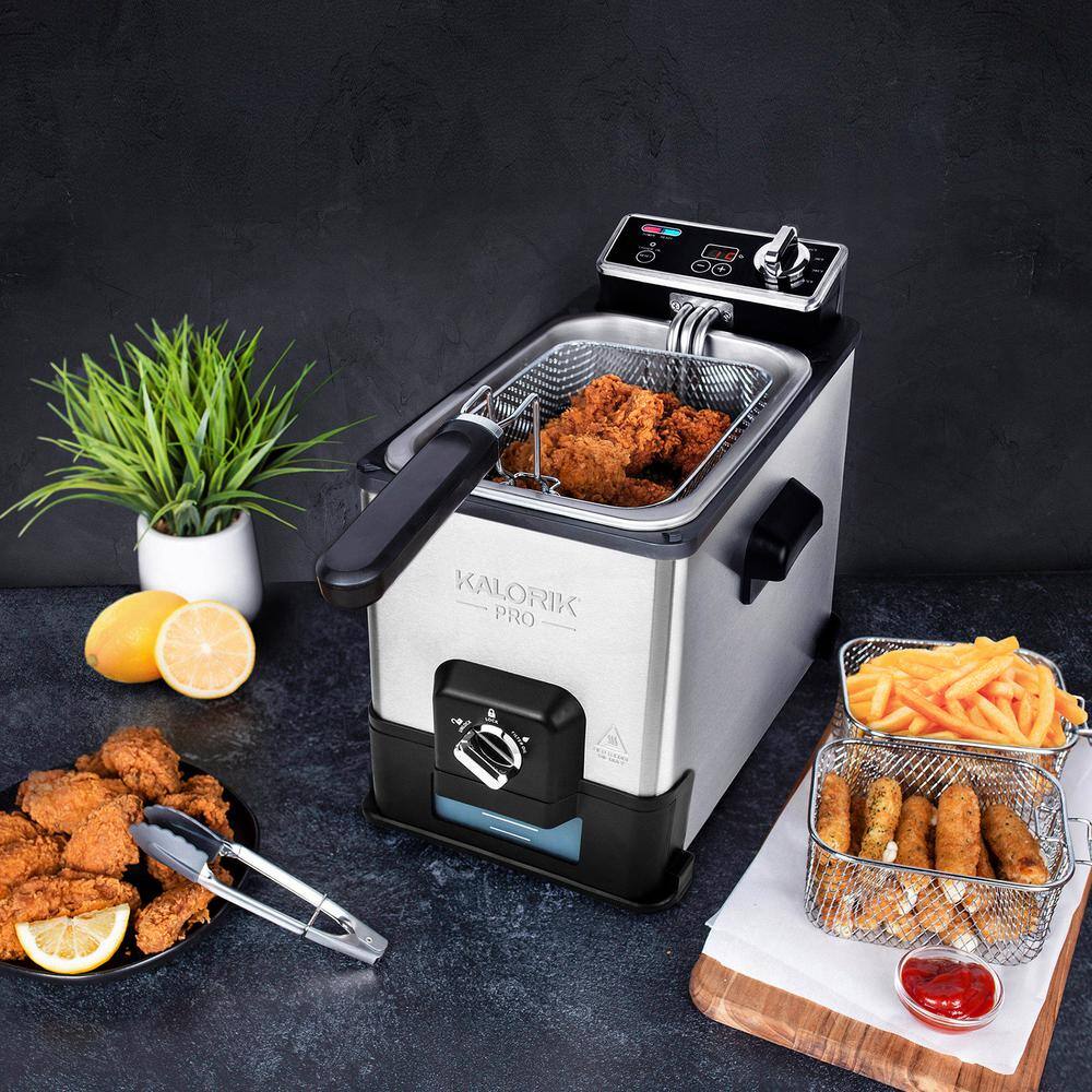 KALORIK 4.2 Qt. SS Digital Deep Fryer with Oil Filtration KPRO FT 42777 SS