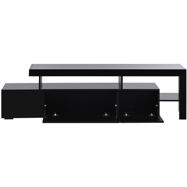 Modern TV Cabinet TV Stand w/LED Lights Up to 70 inch TV-High Gloss