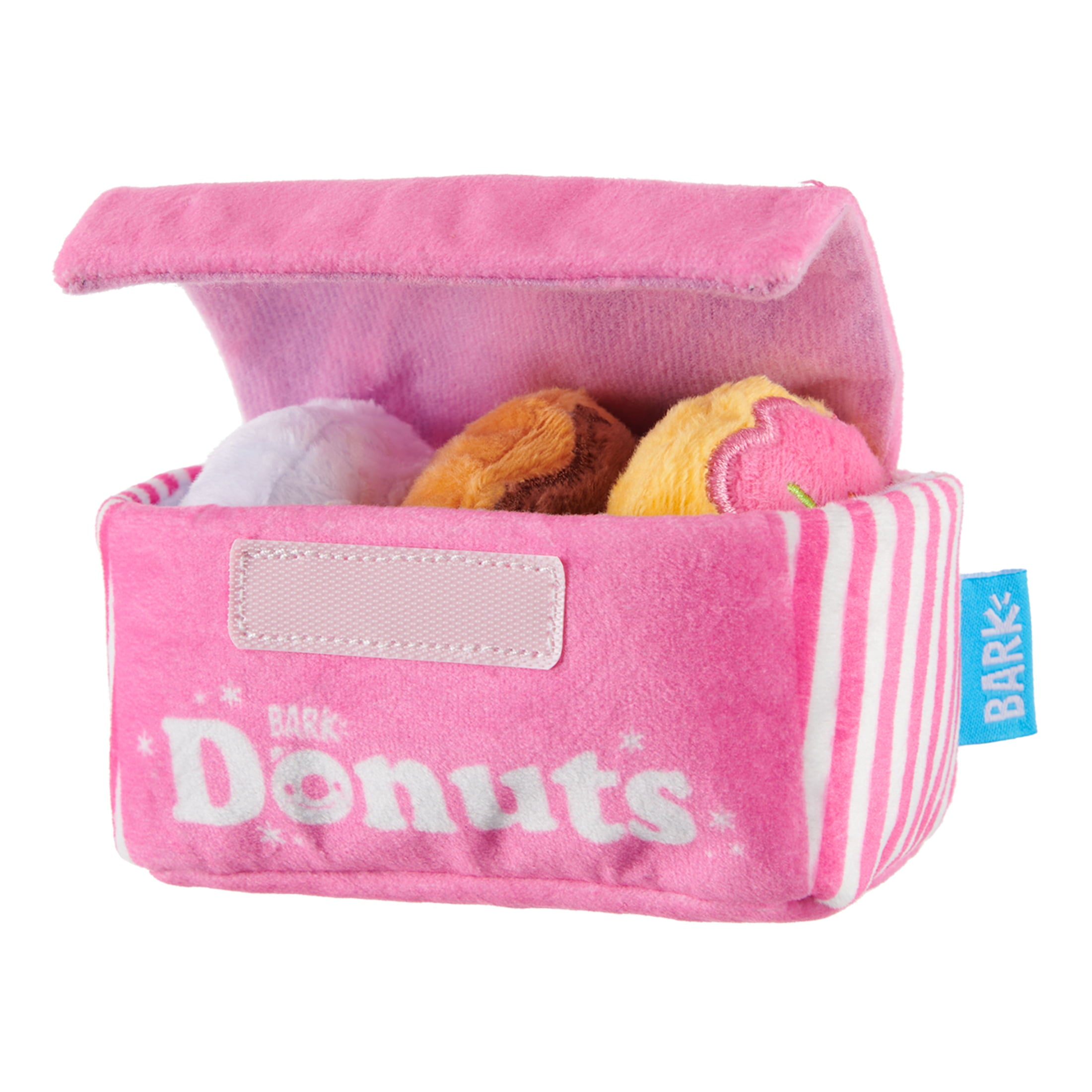 BARK Barker's Dozen Donuts Dog Toy - Features Multi-Part 4 in 1 Toy， Xs to Small Dogs