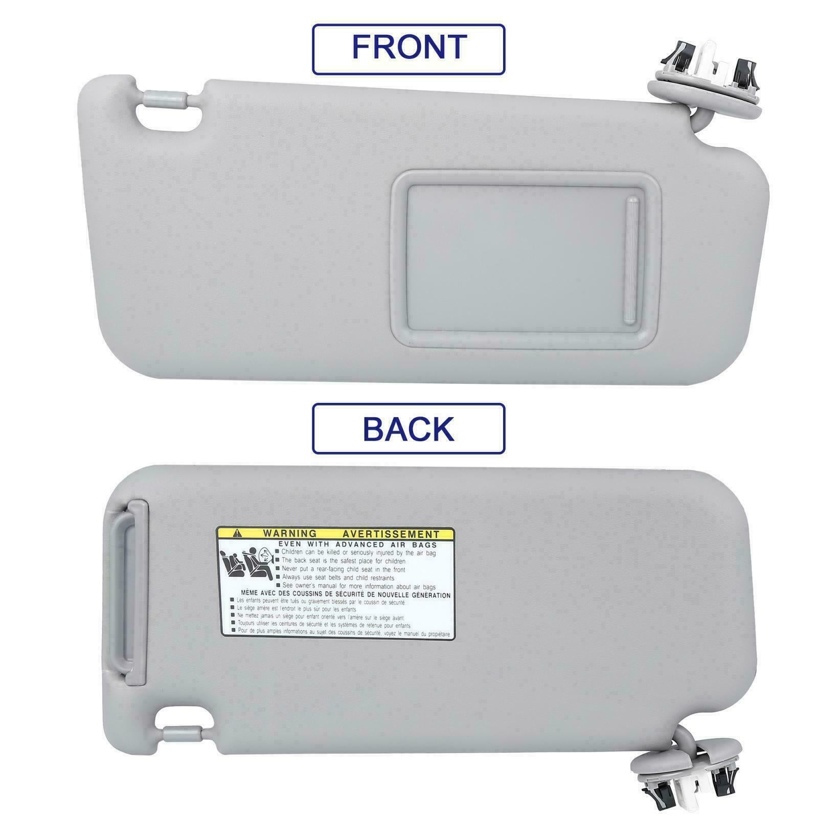 For Toyota RAV4 2006-2012  Sun Visor Right Passenger Side W/ Vanity light Gray Sunshade  74320-42501-B3