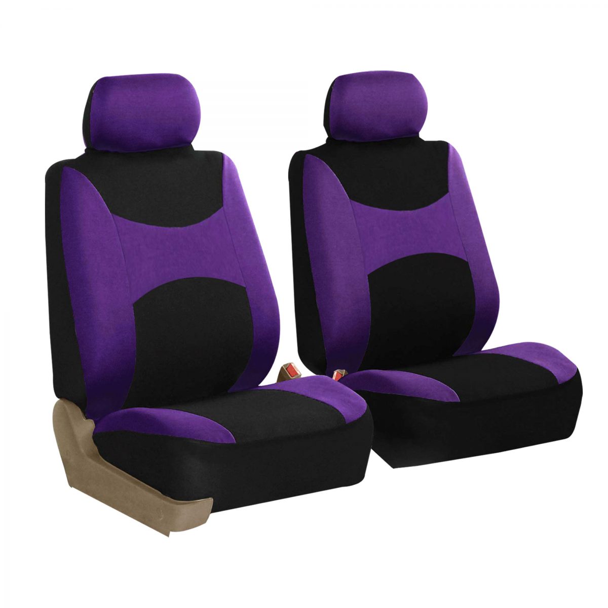 FH Group Light and Breezy AFFB030PRP115CM Purple Flat Cloth Full Set Car Seat Cover with Air Freshener