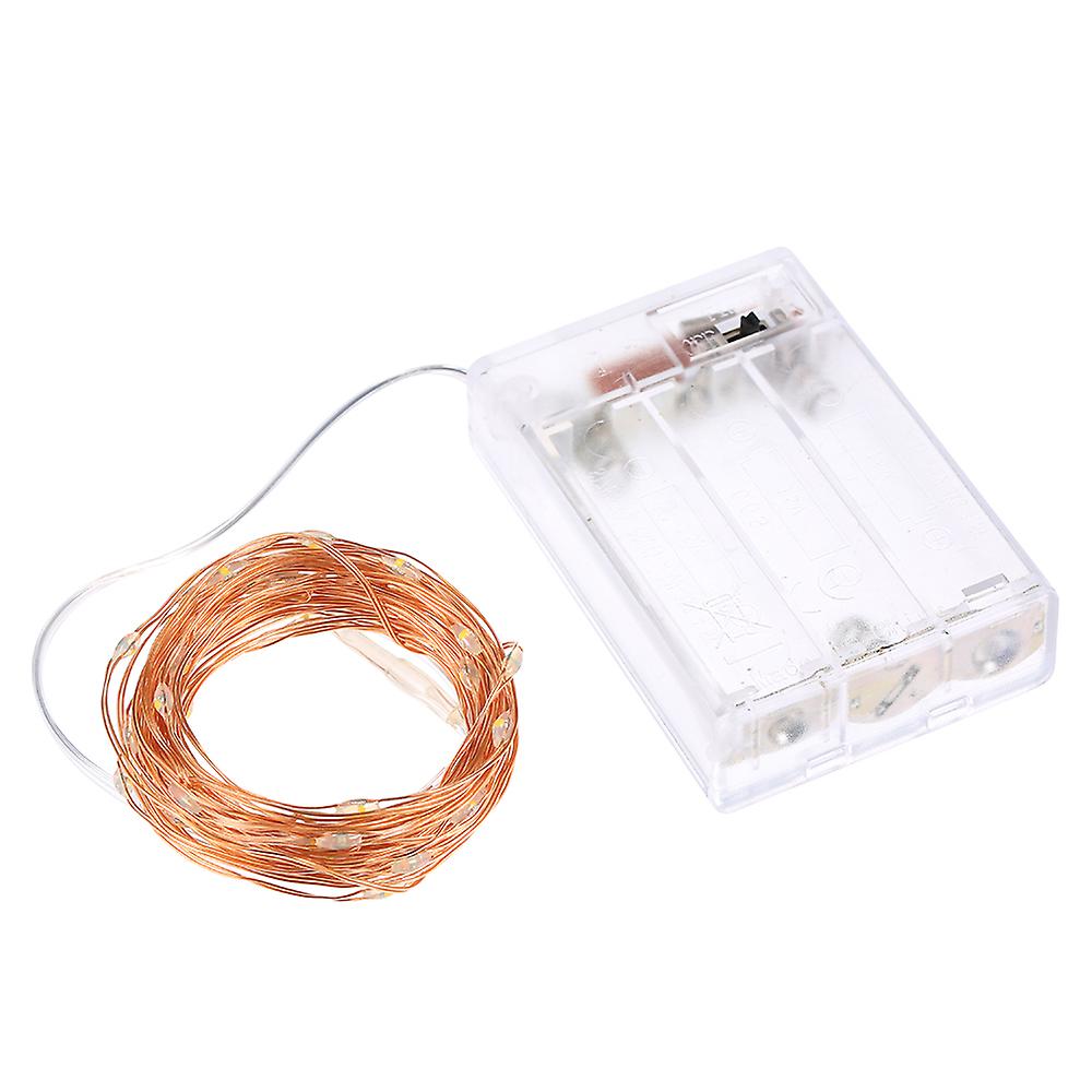 Dc4.5v 1w 10 Meters 100 Led Fairy Copper String Light Battery Powered Operated Warm White Flexible Bendable Twistable Portable For Home Party Diy Deco