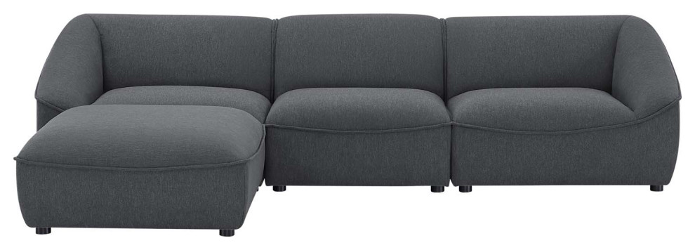 Sectional Sofa Set  Fabric  Dark Gray  Modern  Living Lounge Hospitality   Transitional   Sectional Sofas   by House Bound  Houzz