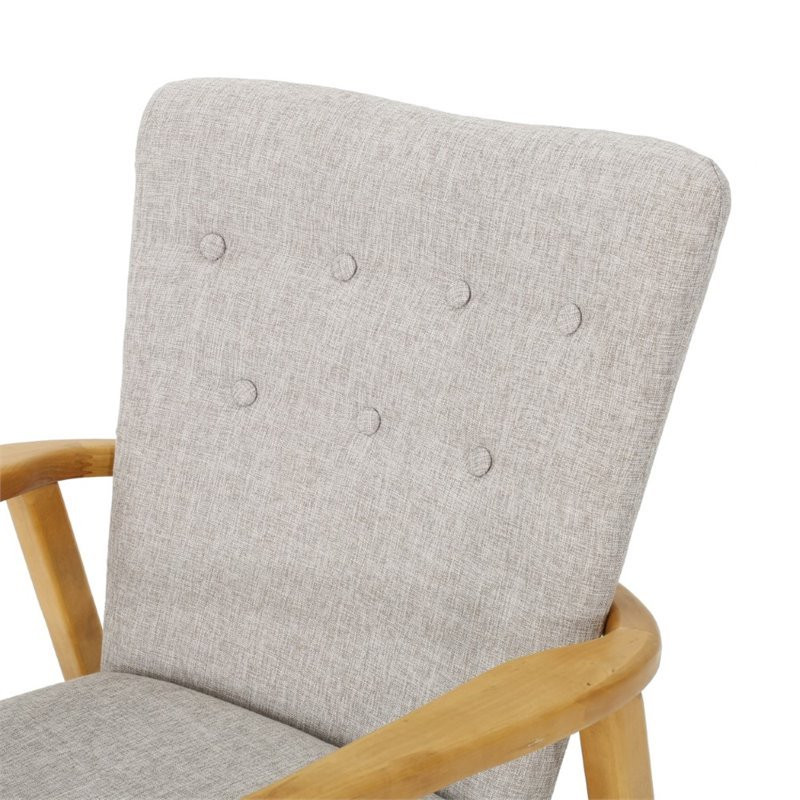 Noble House Callum Mid Century Fabric Rocking Chair in Wheat   Transitional   Rocking Chairs   by Homesquare  Houzz