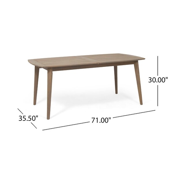 Outdoor Acacia Wood Expandable Dining Table，Assembly Required ，Gray