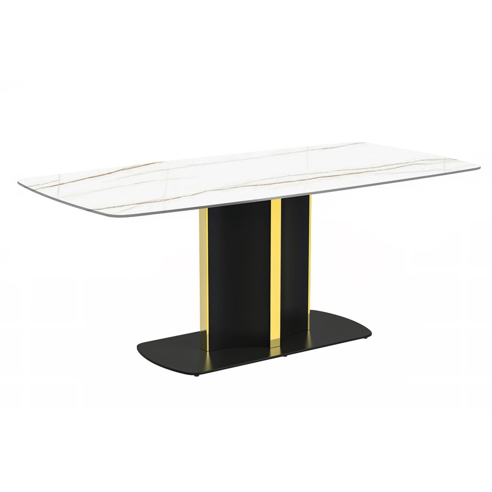 LeisureMod Sylva Dining Table with a 55\