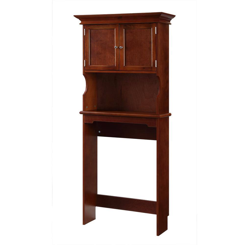 Home Decorators Collection Hampton Harbor 24.25 in. W x 66.5 in. H x 10.5 in. D Brown Over-the-Toilet Storage BF-21015-SQ