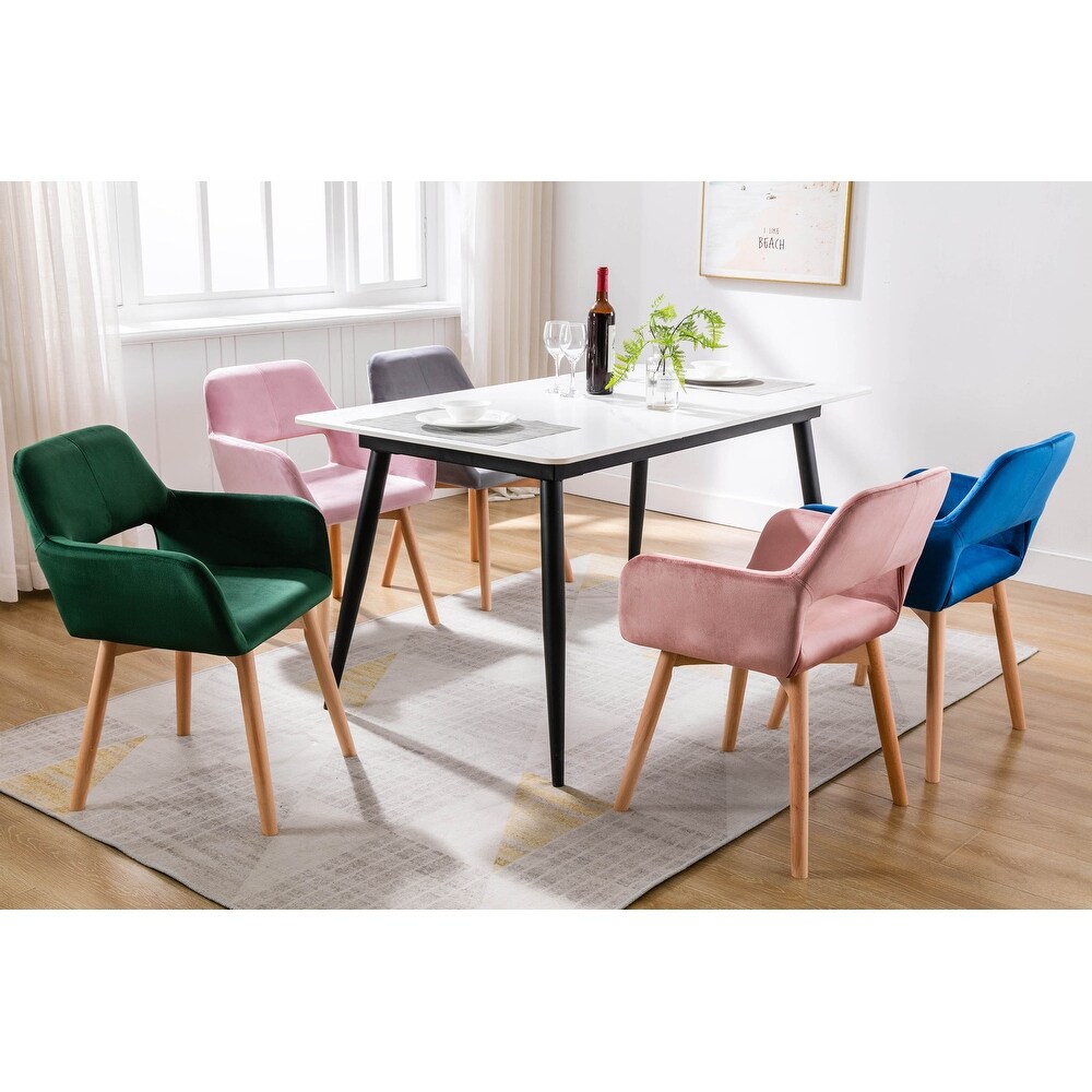 Porthos Home Diana Velvet/ Beech Wood Dining Chairs (Set of 2)