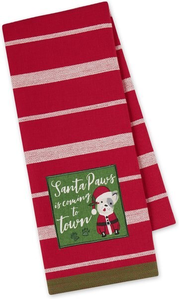 Design Imports Santa Paws Embellished Dish Towel