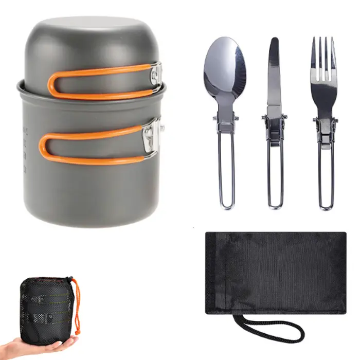 Portable Cooker Combination Hot Selling Outdoor Camping Tableware Cooking Set with Accessories