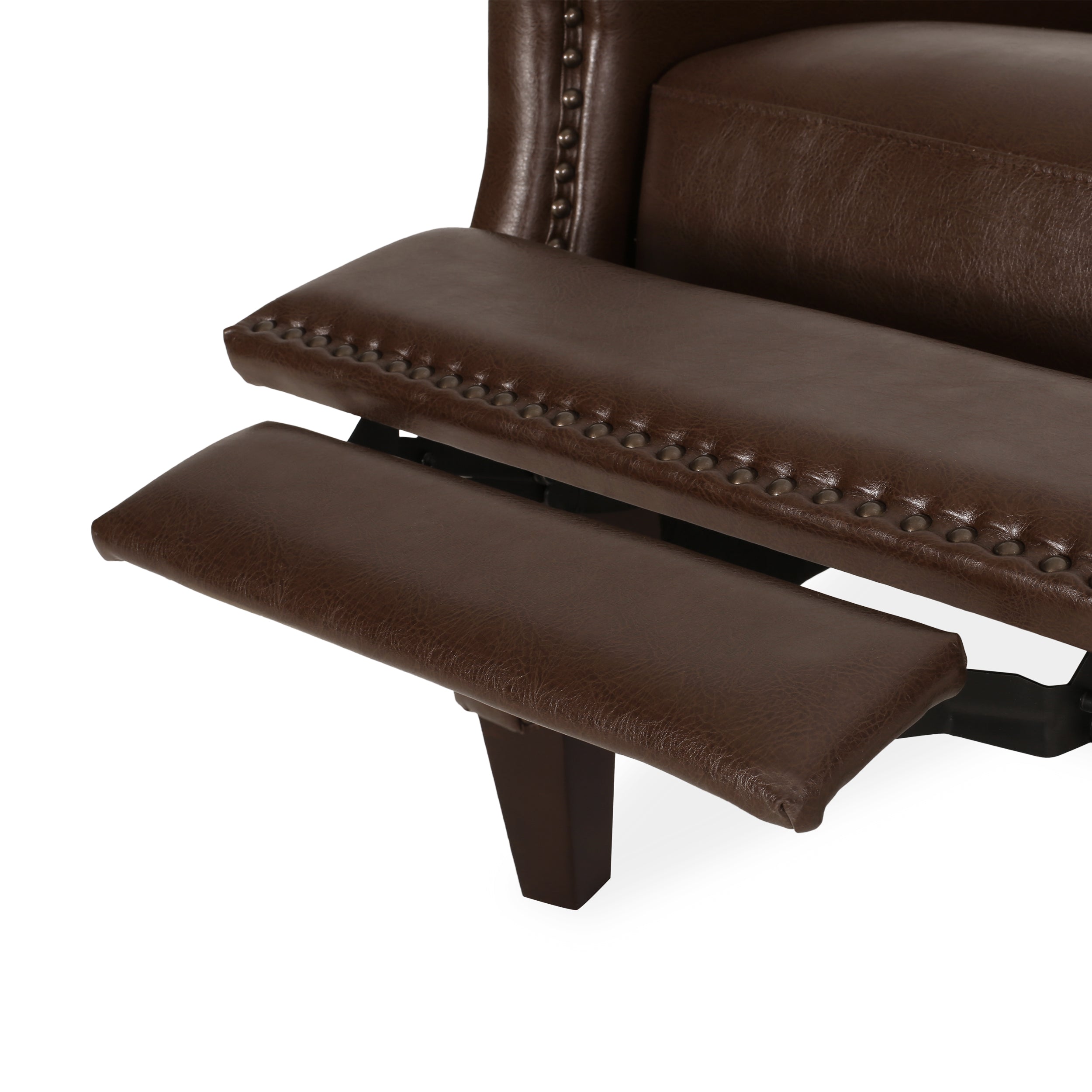 Breu Contemporary Upholstered Pushback Recliner with Nailhead Trim