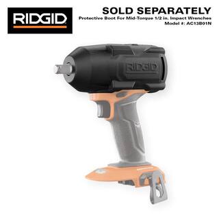 RIDGID 18V Brushless Cordless 4-Mode 12 in. Mid-Torque Impact Wrench with Friction Ring (Tool Only) R86012B