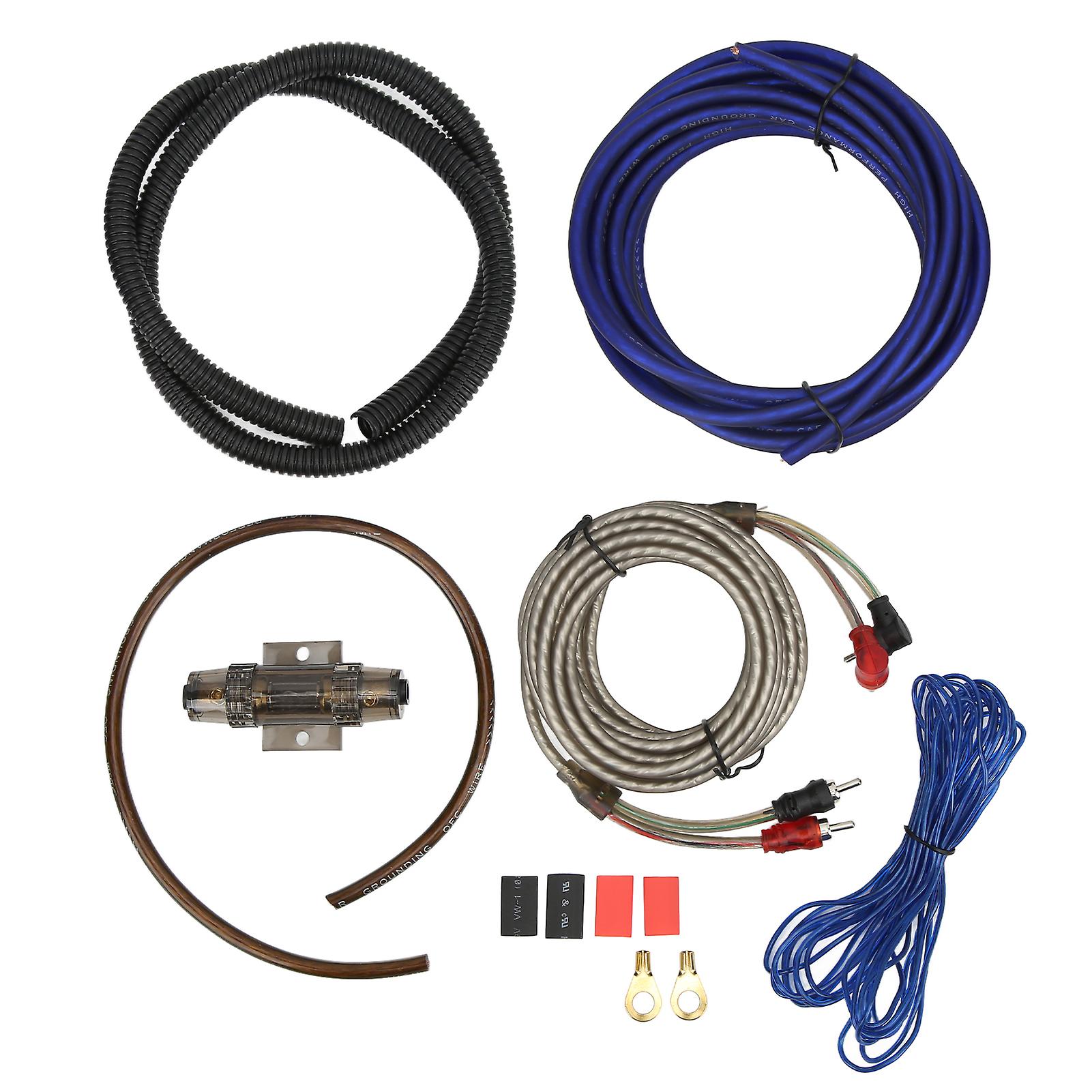 8ga Power Amplifier Installation Kit Car Subwoofer Audio Wire Line Power Cable With Fuse Universal