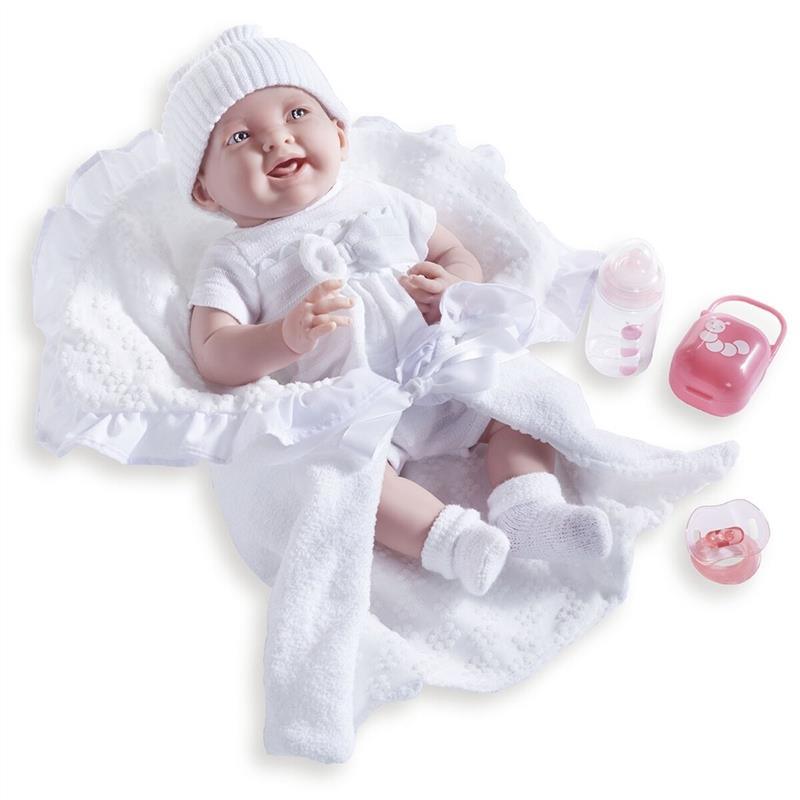 Jc Toys 155 Soft Body La Newborn In White Bunting And Accessories