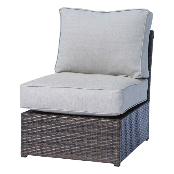 LSI Brown Wicker Cup Holder Table and Loveseat