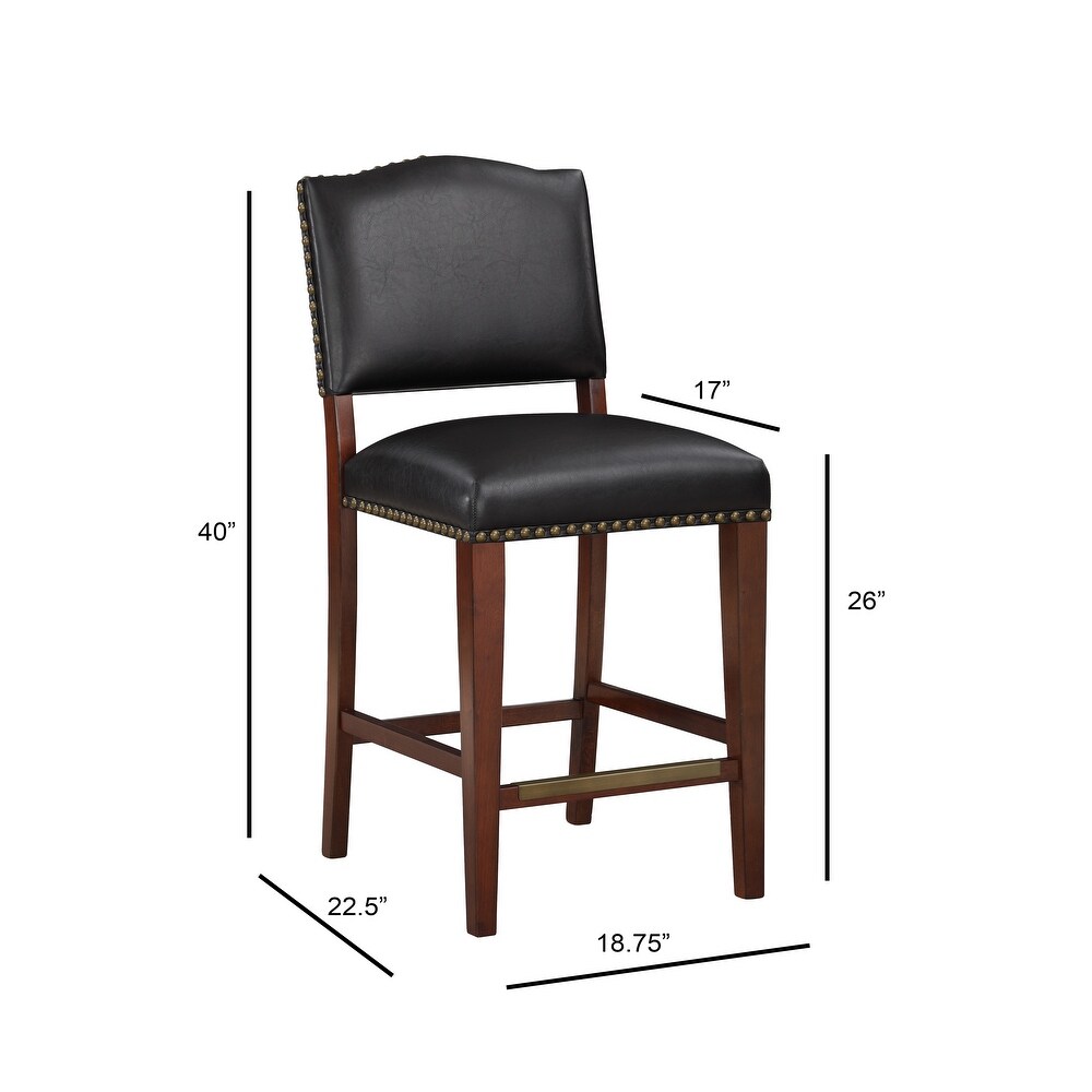 Deja Faux Leather Counter Stool with Nail Heads by Greyson Living