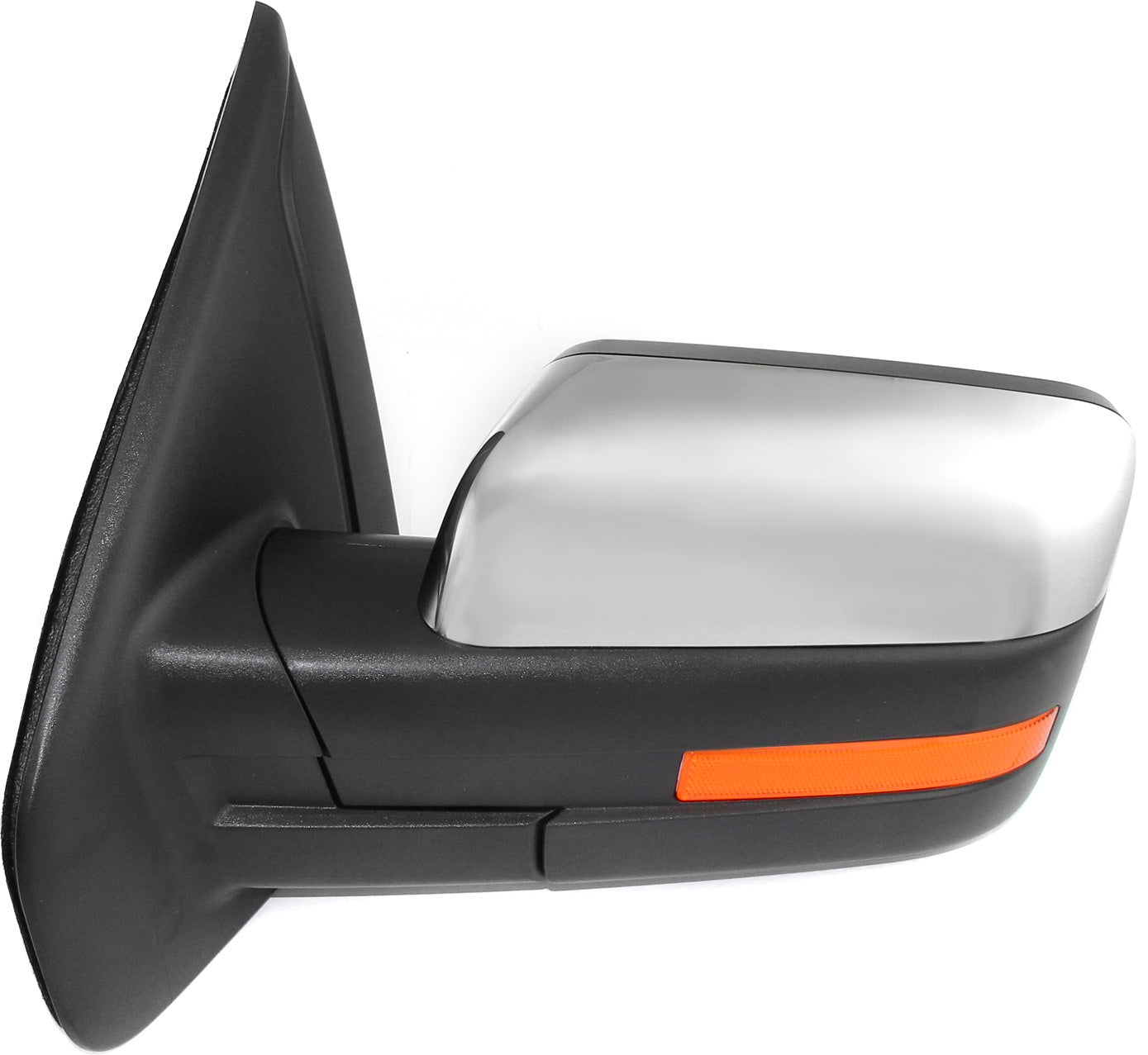 Mirror Compatible With 2009-2010 Ford F-150 Left Driver Side Heated In-housing Signal Light Chrome Kool-Vue