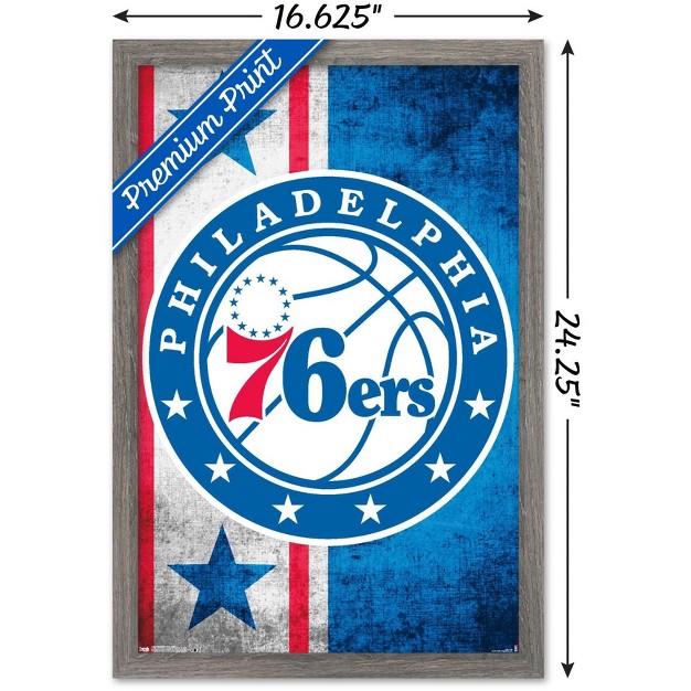 Trends International Nba Philadelphia 76ers Logo 15 Framed Wall Poster Prints