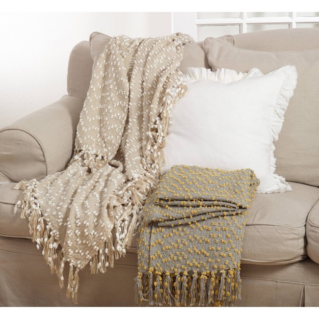 Petite Pom pom Design Throw Blanket Saro Lifestyle