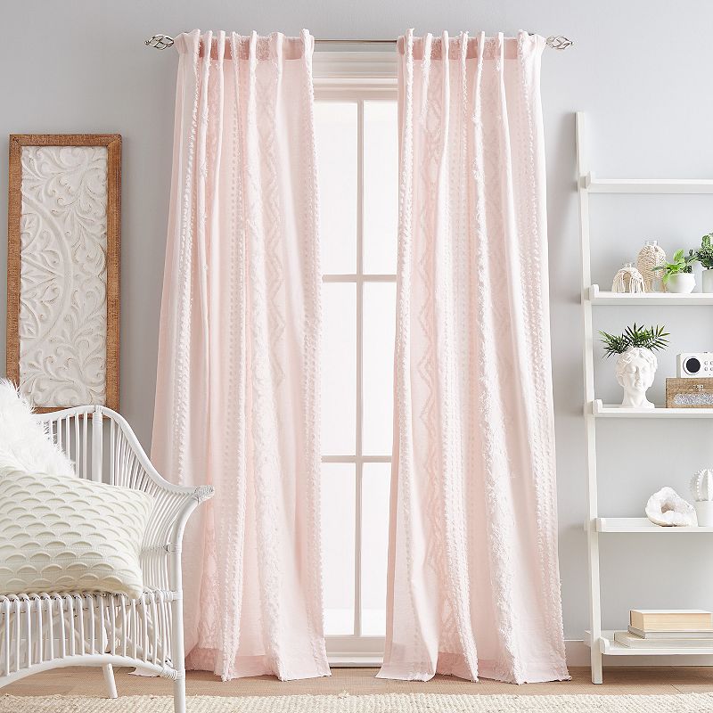 Peri Cut Geo Backtab 2-panel Window Curtain Set