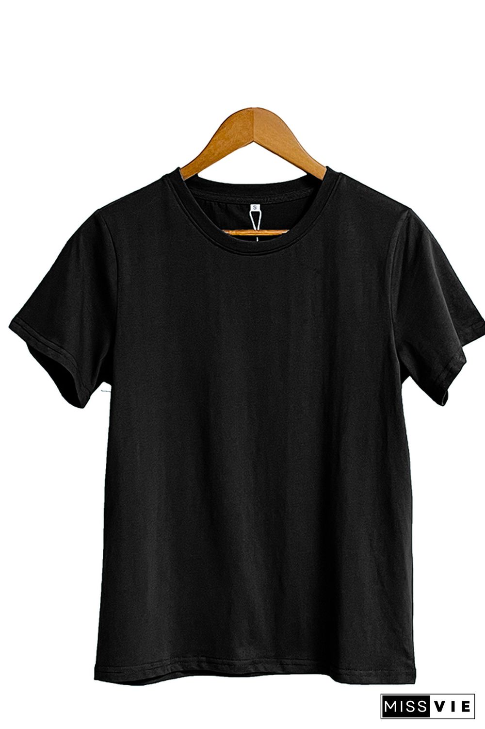 Solid Color O-neck Short Sleeve Tee Wholesale