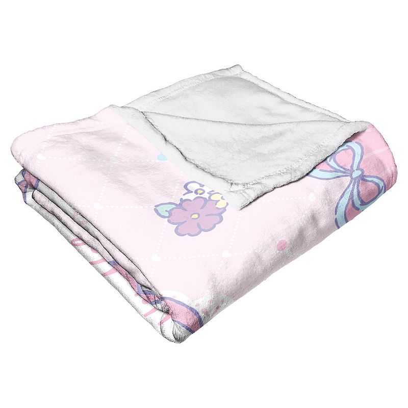 Sanrio My Melody and Kuromi Flower Friends Silky Touch Throw Blanket