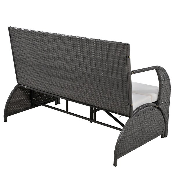 Roomfitters Versatile Outdoor Loveseat Converts to Four Seats and a Table，Durable Design，Ideal for Gardens，Lawns，Patio