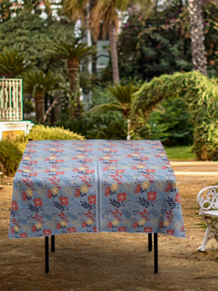 Outdoor Simple Patio Table Cloth, Spillproof Tablecloth with Umbrella Hole Zipper, Rainproof and Oil-Proof Tablecover, For Spring Summer Patio Table