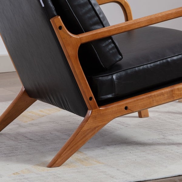 Accent Chair Modern Wood Upholstered Arm Chair