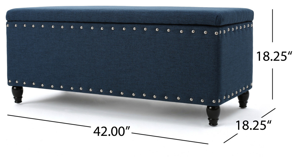 GDF Studio Evvy Fabric Storage Ottoman   Traditional   Footstools And Ottomans   by GDFStudio  Houzz