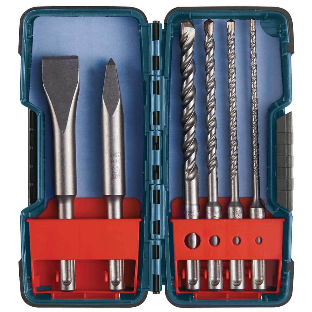 Bosch Bulldog SDS-Plus Chisels/Carbide Masonry Trade Rotary Hammer Bit Set (6-Piece) HCST006