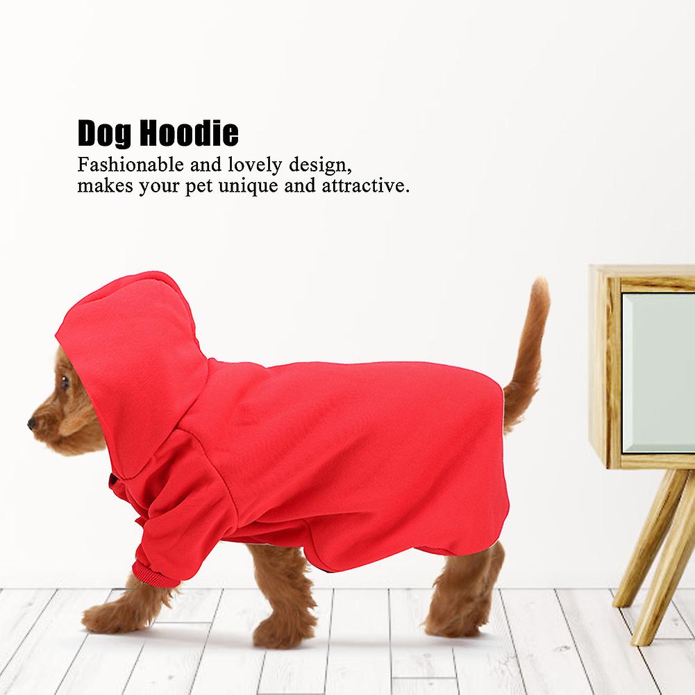 Cute Polyester Pet Winter Warm Hoodie Sweatshirt Clothes Coat For Dogs Puppy Cats(red Xl)