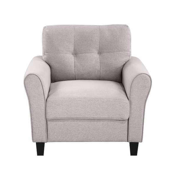 1-Seat Modern Accent Living Room Armchair Linen Upholstered Couch Furniture