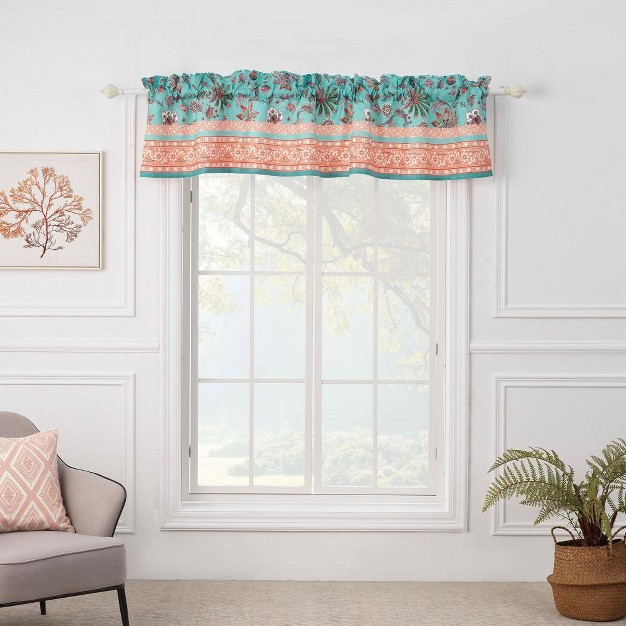 Audrey Window Valance Turquoise 84in X 16in 2in By Barefoot Bungalow